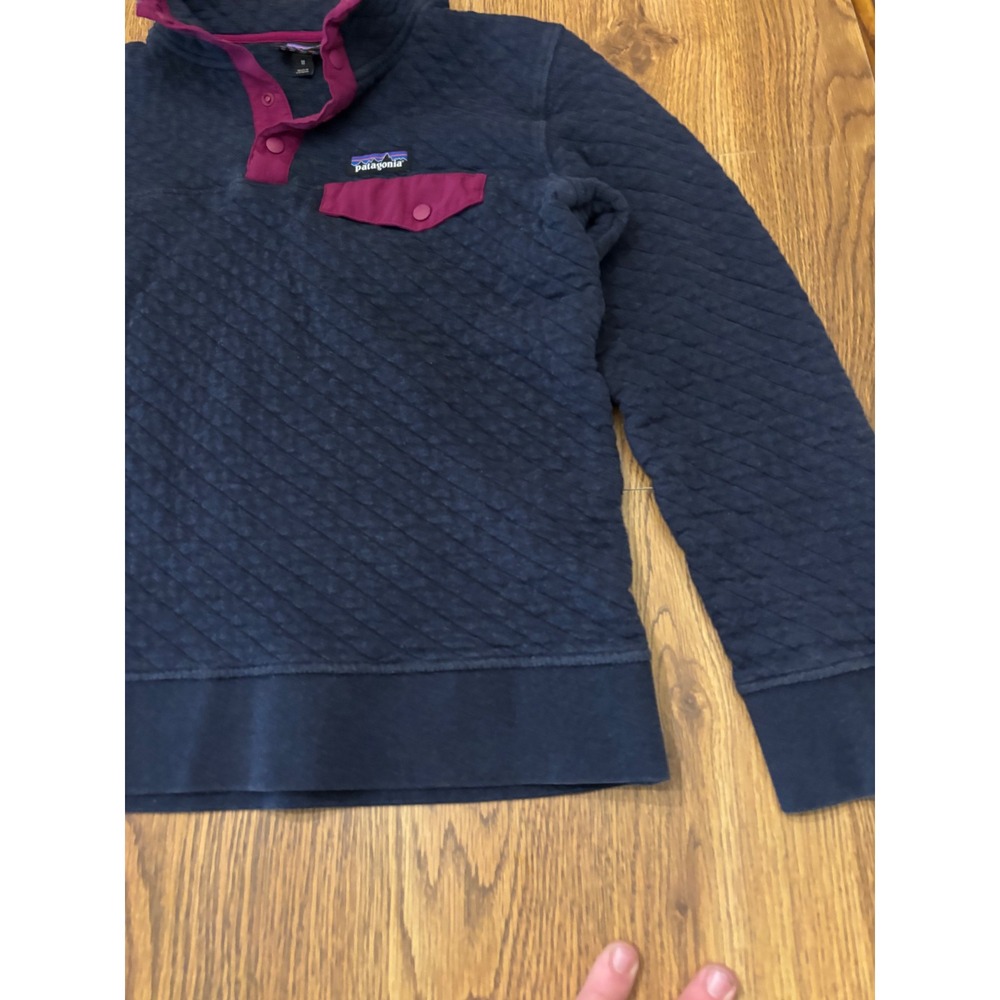 Patagonia Organic Cotton Quilt Snap-T Pullover Navy Magenta Medium - Picture 4 of 10